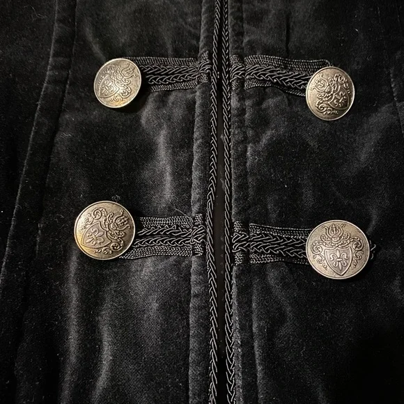SOLD! RARE Jimi Hendrix Black Velvet Pirate Frock Coat Rock & Roll Religion Sz S - Picture 9 of 12